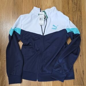 Puma Youth Navy and White Track Jacket